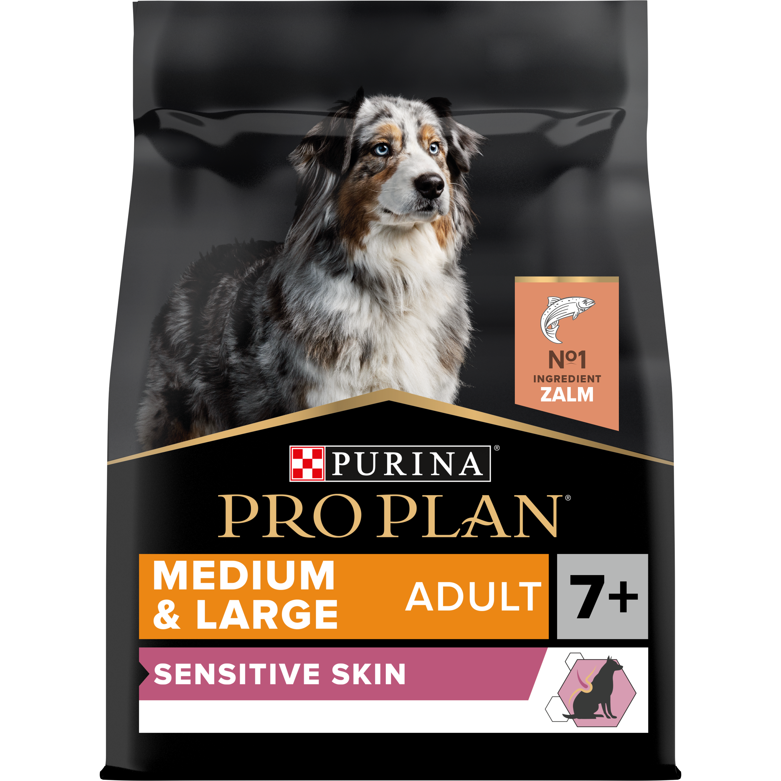 Brig eend lijn PRO PLAN® Sensitive Skin M&L Adult 7+ hondenvoer | Purina