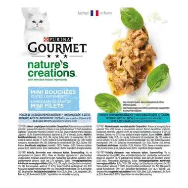 Gourmet kattenvoer natures creations zeevis achterzijde