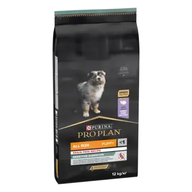 Front PURINA® PRO PLAN® Graanvrij All Sizes Puppy Sensitive Digestion