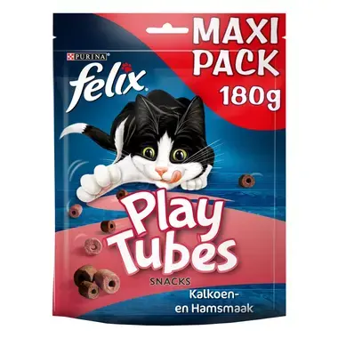 FELIX® Play Tubes met Kalkoen- & Hamsmaak kattensnacks
