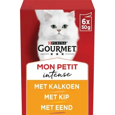 GOURMET™ Mon Petit Intense met Eend, Kip, Kalkoen kattenvoer nat